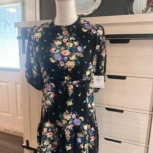 O'Neill Black Floral Short Sleeve Dress